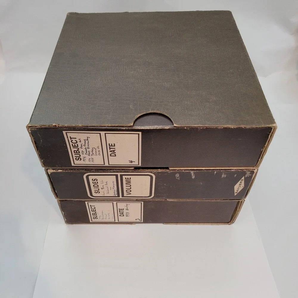 Sawyers Rotary Slide Trays Lot of 3 100 Capacity 35mm Slide Storage Boxes